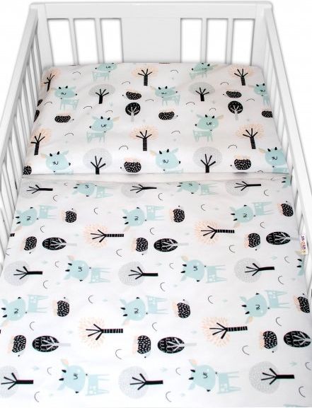 Baby Nellys Baby Nellys 2 - dílné bavlněné povlečení - Srnečci, bílé, 135 x 100 - obrázek 5