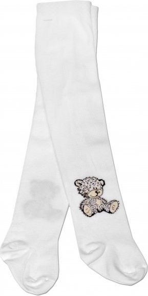 Baby Nellys Bavlněné punčocháče Baby Nellys ® - Sweet Teddy - bílé, vel. 80/86 80 (9-12m) - obrázek 1