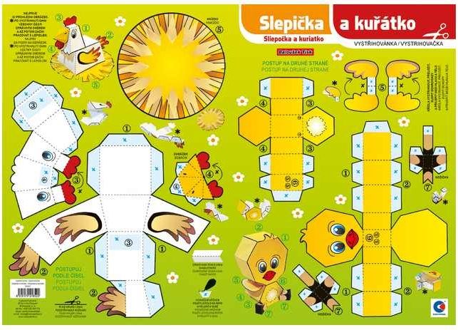 Vystřihovánka - Slepička a kuřátko - obrázek 1