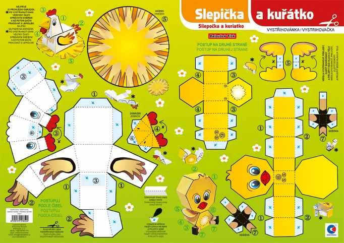 Vystřihovánka - Slepička a kuřátko - obrázek 2