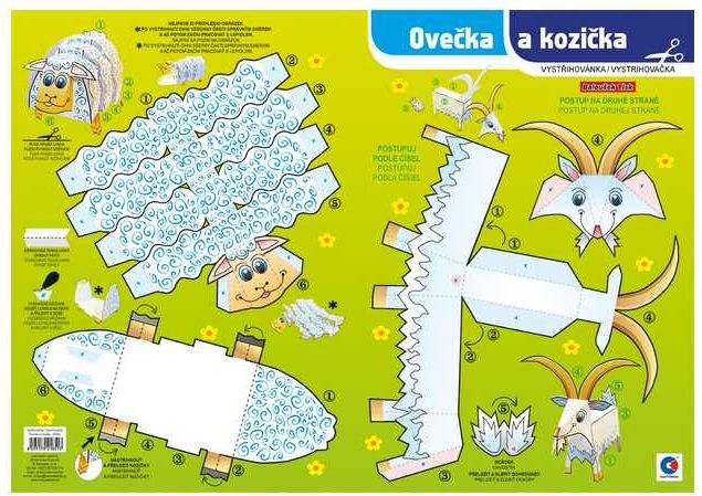 Vystřihovánka - Ovečka a kozička - obrázek 1