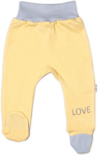 Baby Nellys Baby Nellys Kojenecké polodupačky, žluté - Love, vel. 62 - obrázek 1