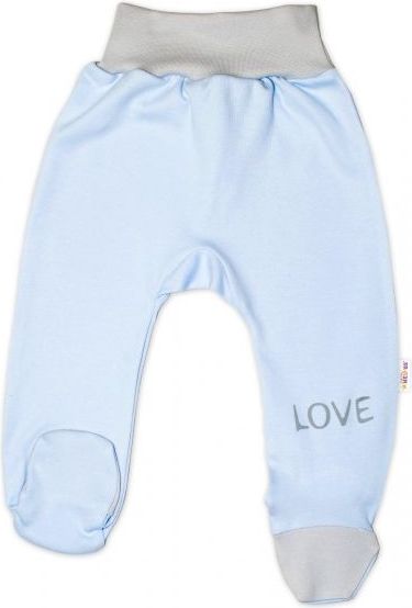 Baby Nellys Baby Nellys Kojenecké polodupačky, modré - Love, vel. 62 - obrázek 1