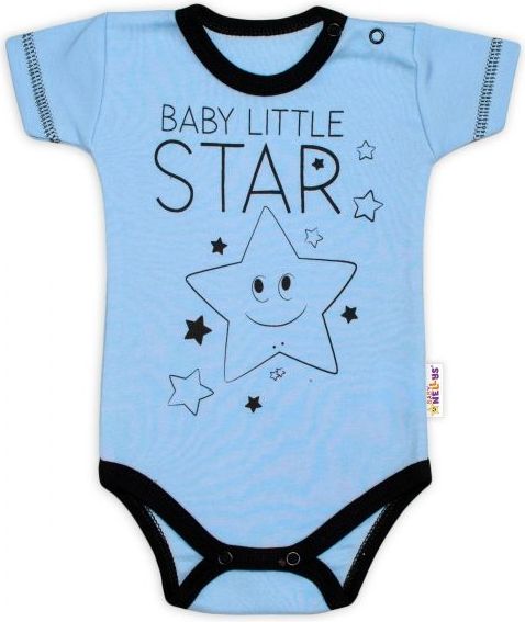 Body krátký rukáv Baby Nellys, Baby Little Star - modré, vel. 62 - 74 (6-9m) - obrázek 1