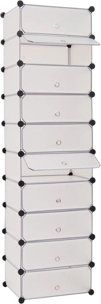 Vidaxl Organizér na boty s 10 přihrádkami, bílý - obrázek 1