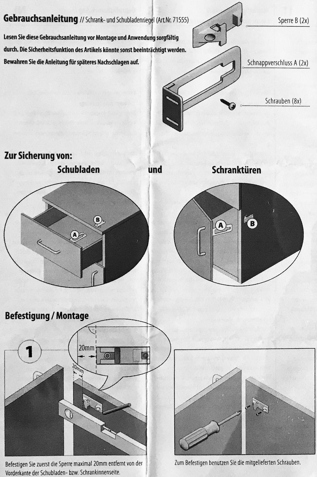 Dětská zábrana na skříně a šuplíky Reer - obrázek 2