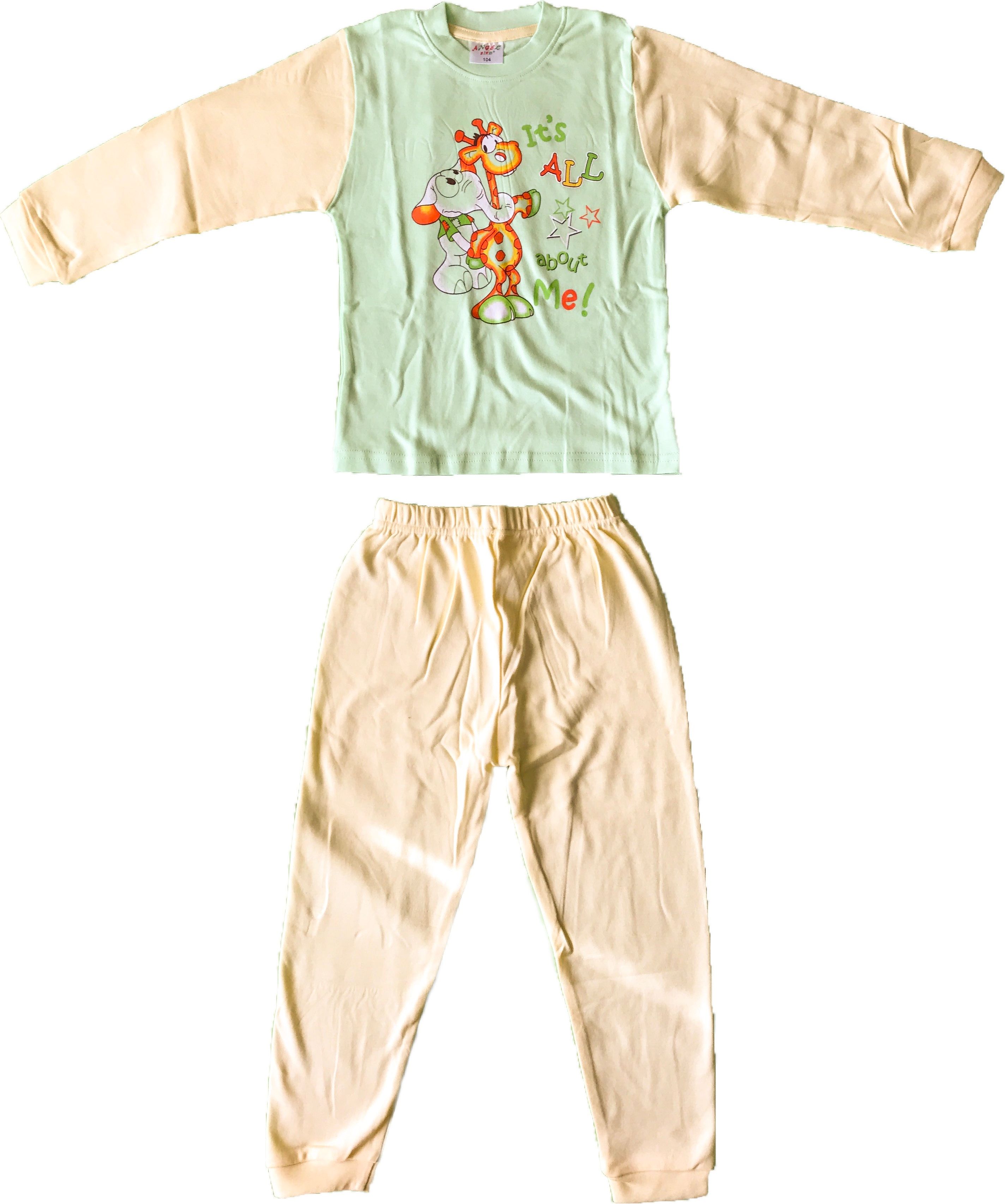 Pyžamo dětské s žirafou - zelené 80 (9-12m.) - obrázek 1