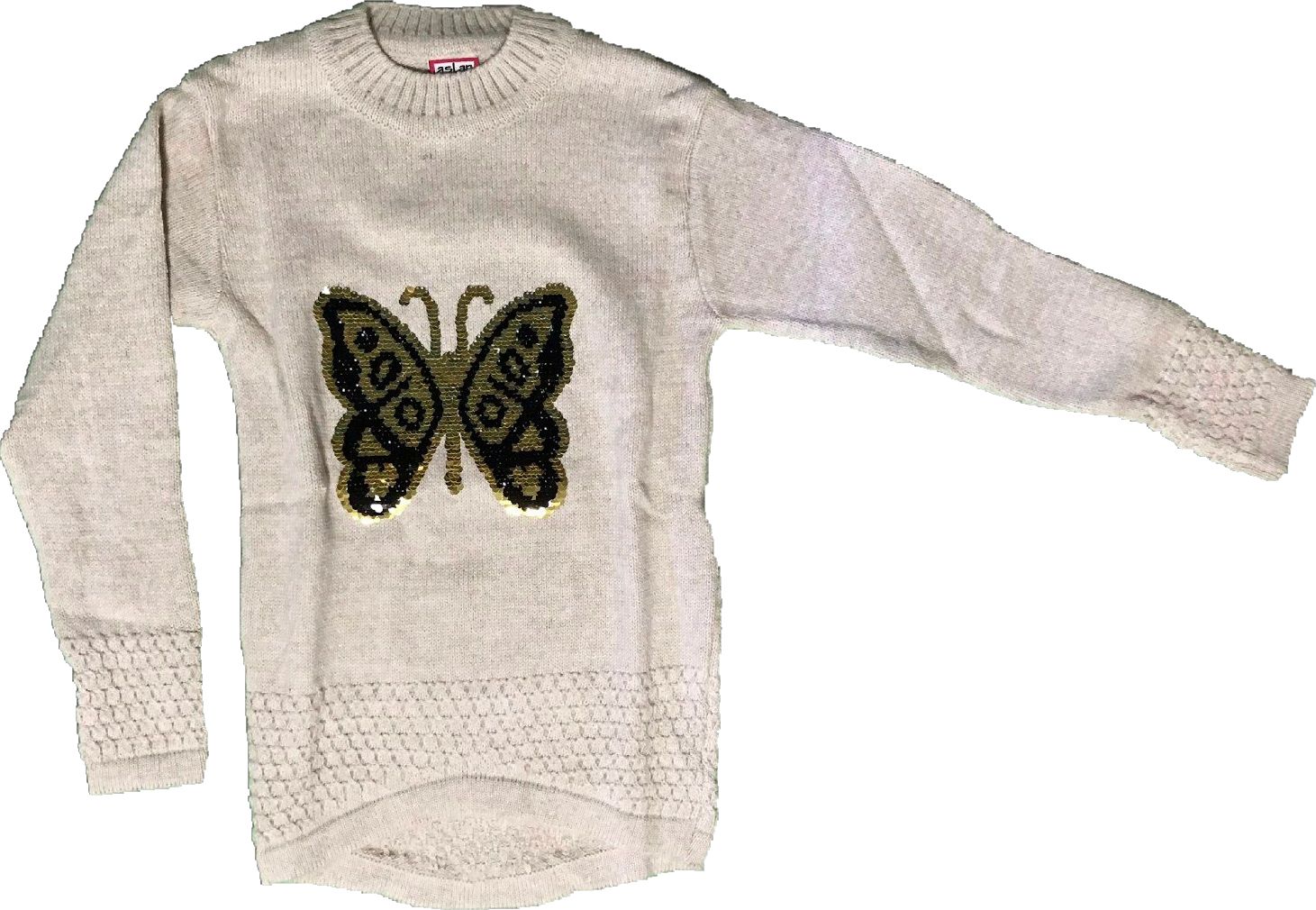 Svetr s flitrovým motýlem 134 - 9 let - obrázek 1