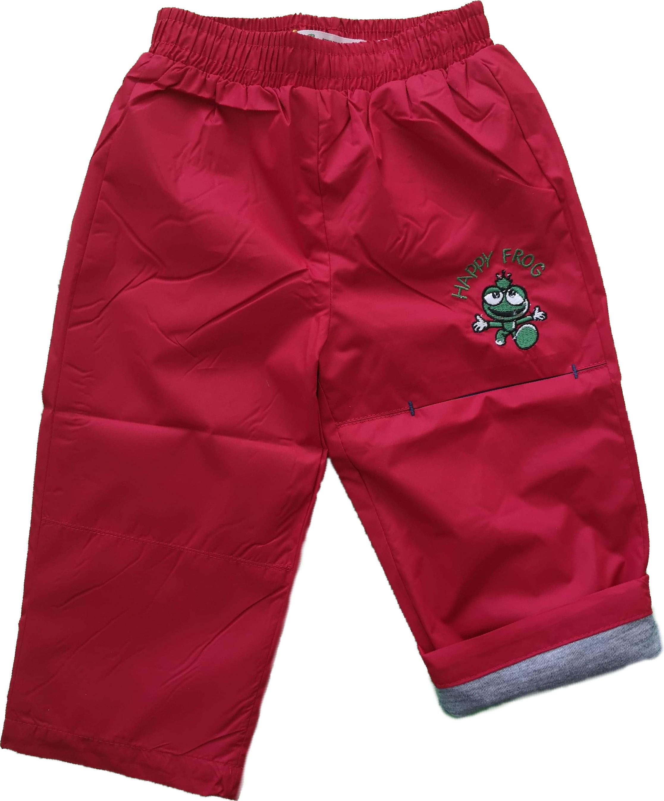 Kalhoty šusťákové červené 62 (0-3m.) - obrázek 1