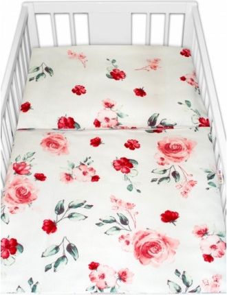 Baby Nellys Flanelové povlečení Evelína - Květinky růžové, Velikost povlečení 120x90 - obrázek 1