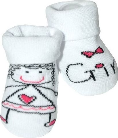 Kojenecké ponožky, 0 - 12 m, Risocks - Baby Girl, bílo/růžové - obrázek 1