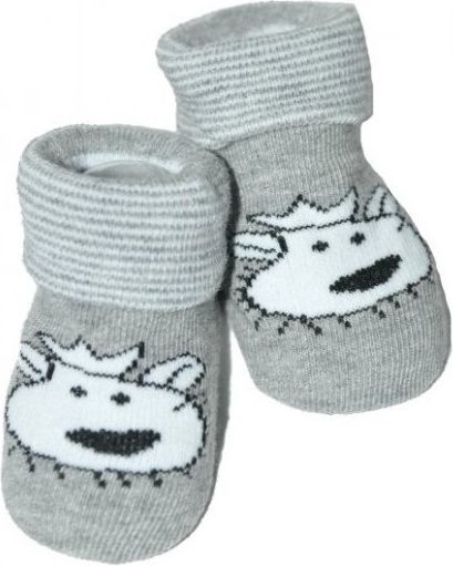 Kojenecké ponožky, 0 - 12 m, Risocks - Lvíček, šedé - obrázek 1