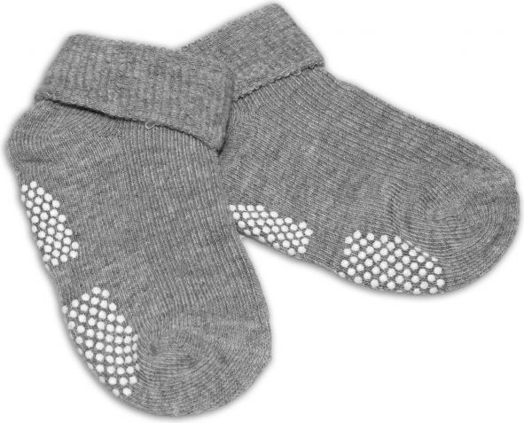 Kojenecké ponožky Risocks protiskluzové - šedé, 12-24 m - obrázek 1