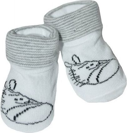 Kojenecké ponožky Risocks protiskluzové - Zebra, bílo/šedé - obrázek 1