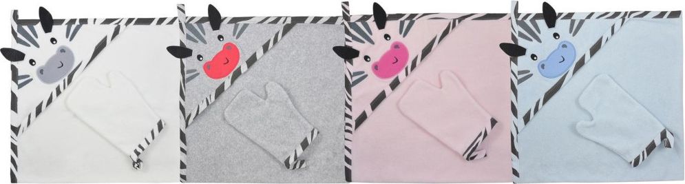 Dětská osuška s žínkou Koala Happy Zebra Varianta: pink - růžová - obrázek 2