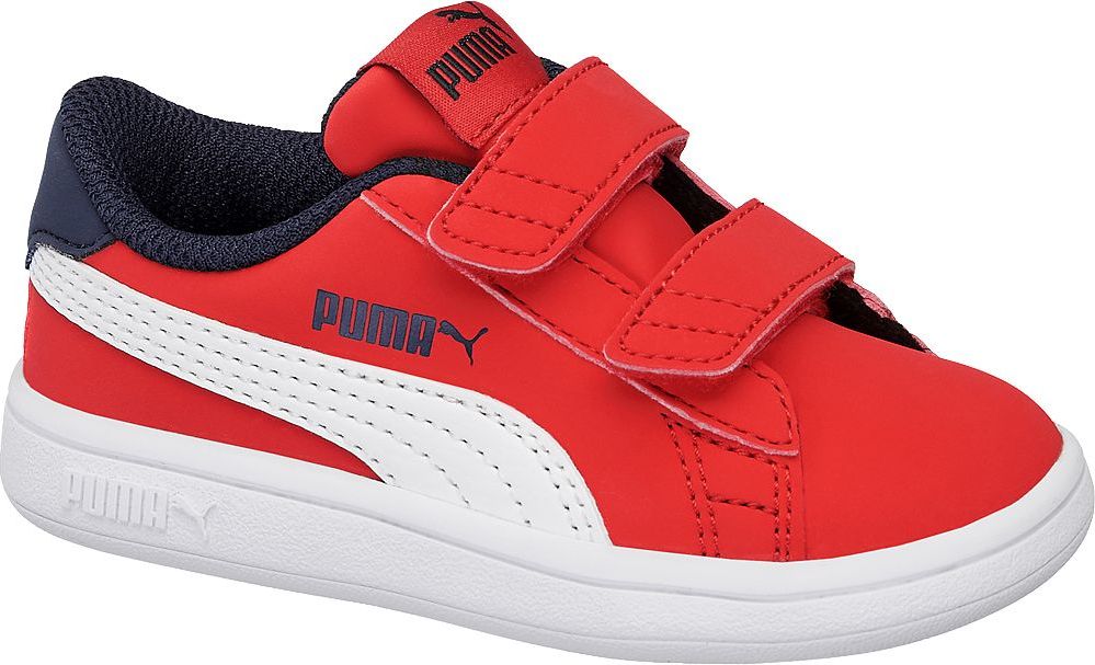 Deichmann - Puma Červené dětské tenisky na suchý zip Puma Smash V2 L V Inf 21 červená - obrázek 1