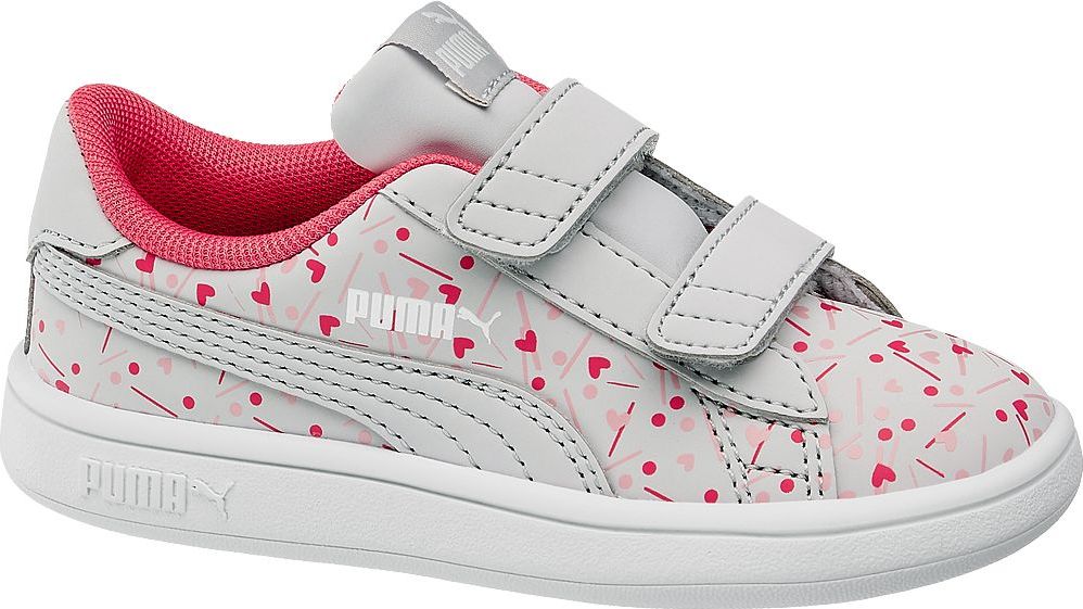 Deichmann - Puma Šedé dětské tenisky na suchý zip Puma Smash Confetti 24 šedá - obrázek 1
