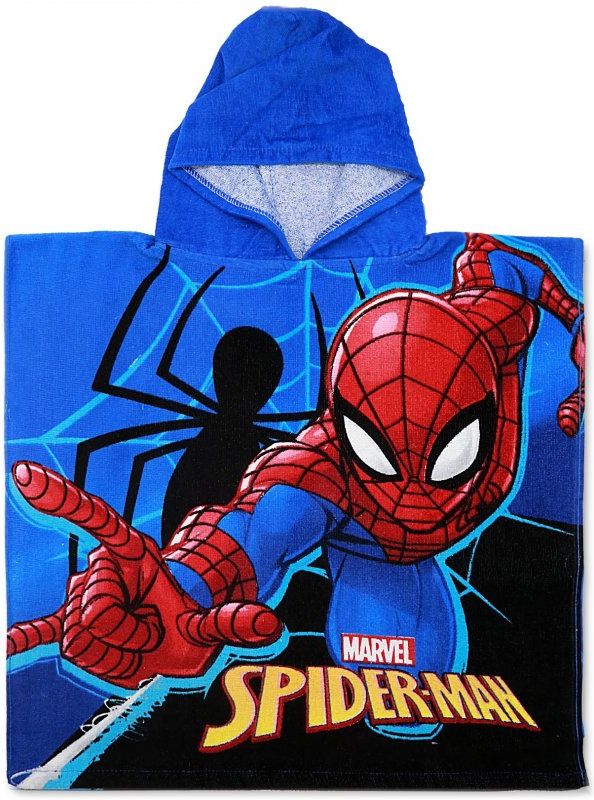 Setino · Dětské / chlapecké plážové pončo - osuška s kapucí Spiderman - MARVEL - 100% bavlna, froté - obrázek 1