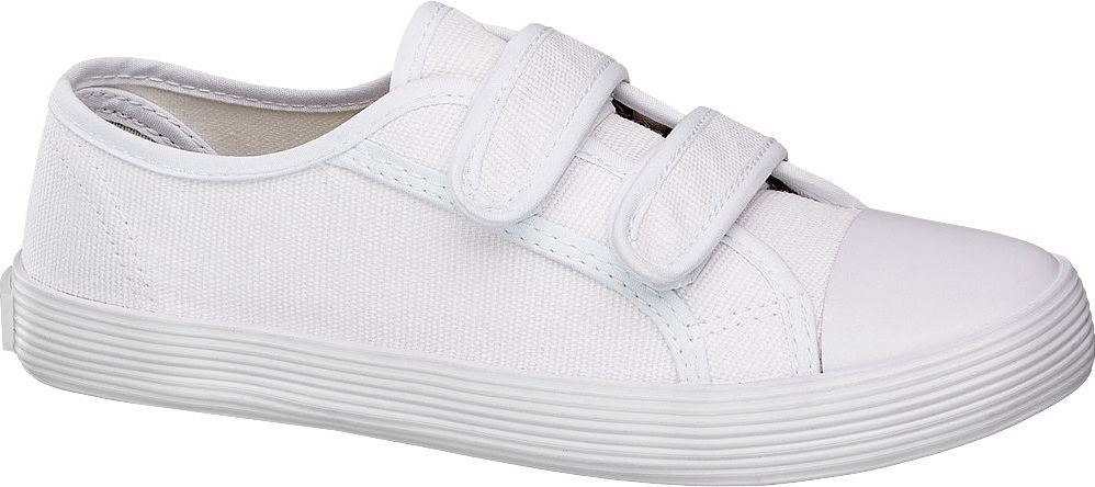 Deichmann - Victory Bílé plátěné tenisky na suchý zip Victory 34 bílá - obrázek 1