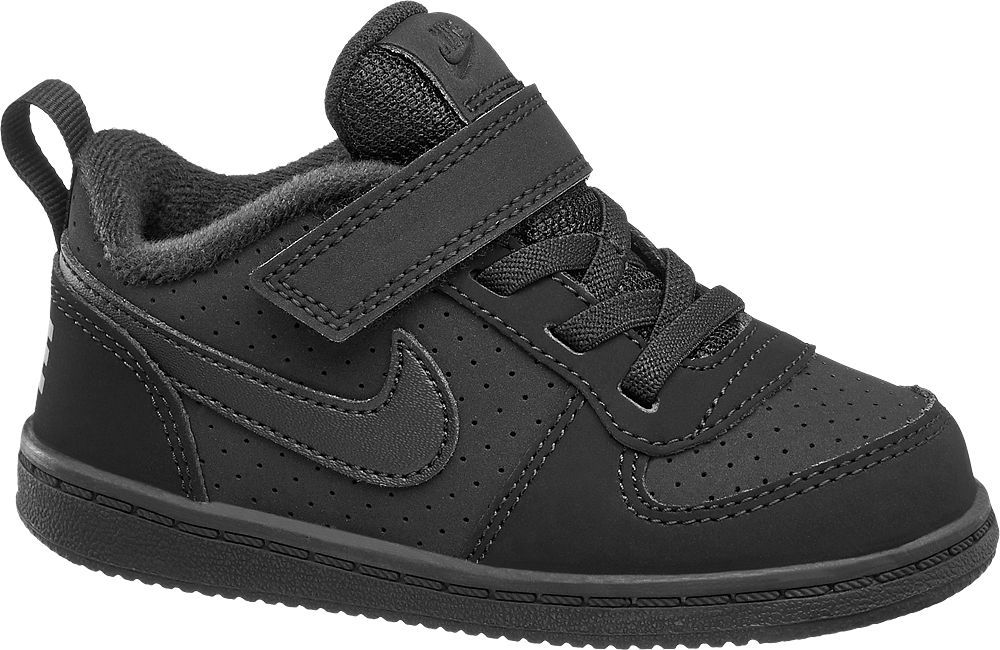 Deichmann - NIKE Černé dětské tenisky na suchý zip Nike Court Borough Low 23.5 černá - obrázek 1