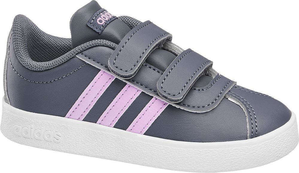 Deichmann - adidas Šedé dětské tenisky na suchý zip Adidas VL Court 2.0 23 šedá - obrázek 1