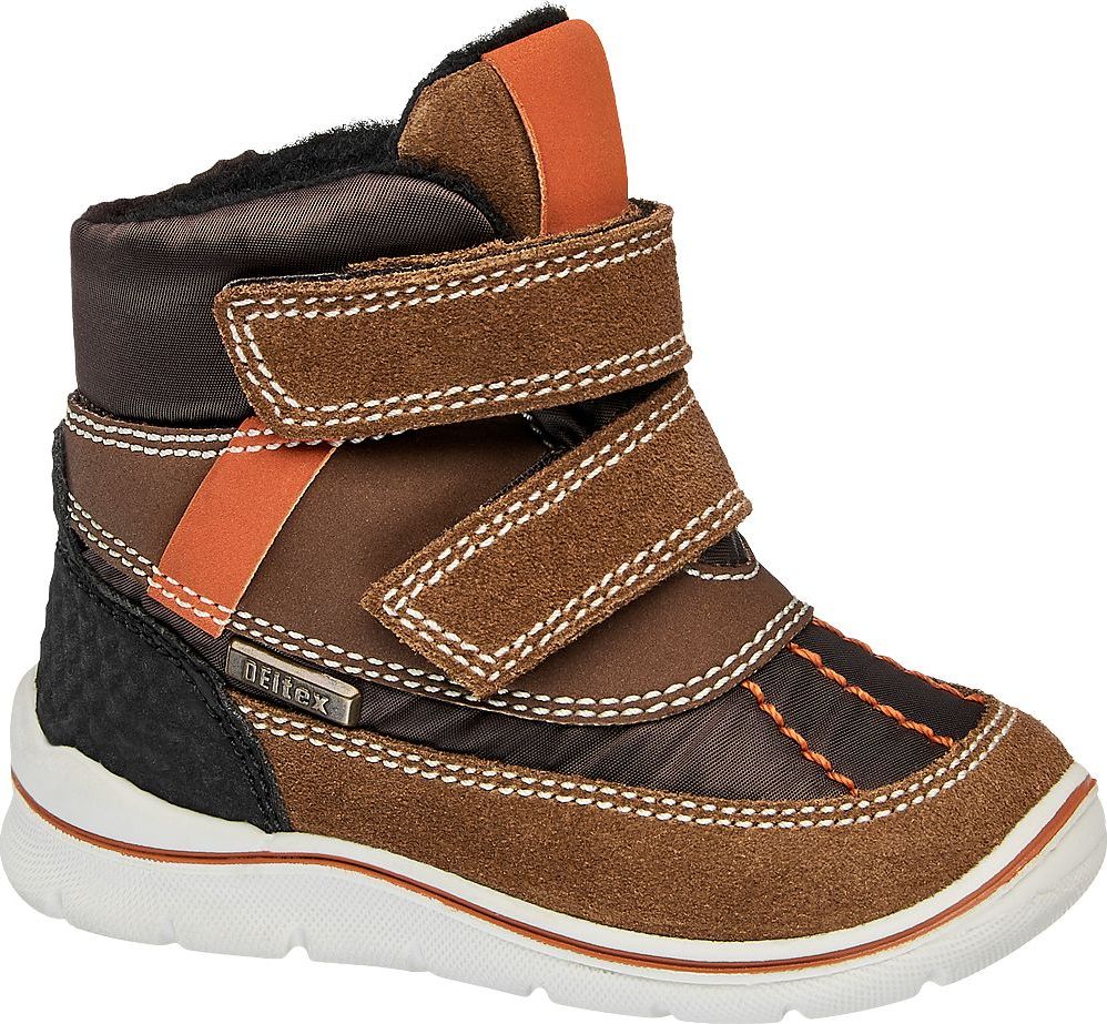 Deichmann - Bobbi-Shoes Hnědá kožená dětská zimní obuv na suchý zip Bobbi-Shoes s TEX membránou 23 hnědá - obrázek 1