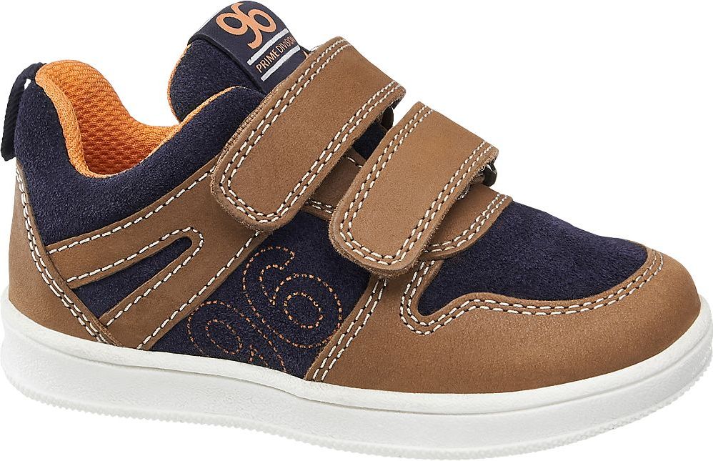 Deichmann - Bobbi-Shoes Hnědé kožené dětské tenisky na suchý zip Bobbi-Shoes 25 hnědá - obrázek 1