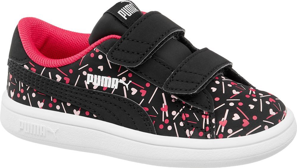 Deichmann - Puma Černé dětské tenisky na suchý zip Puma Smash Confetti 24 černá - obrázek 1