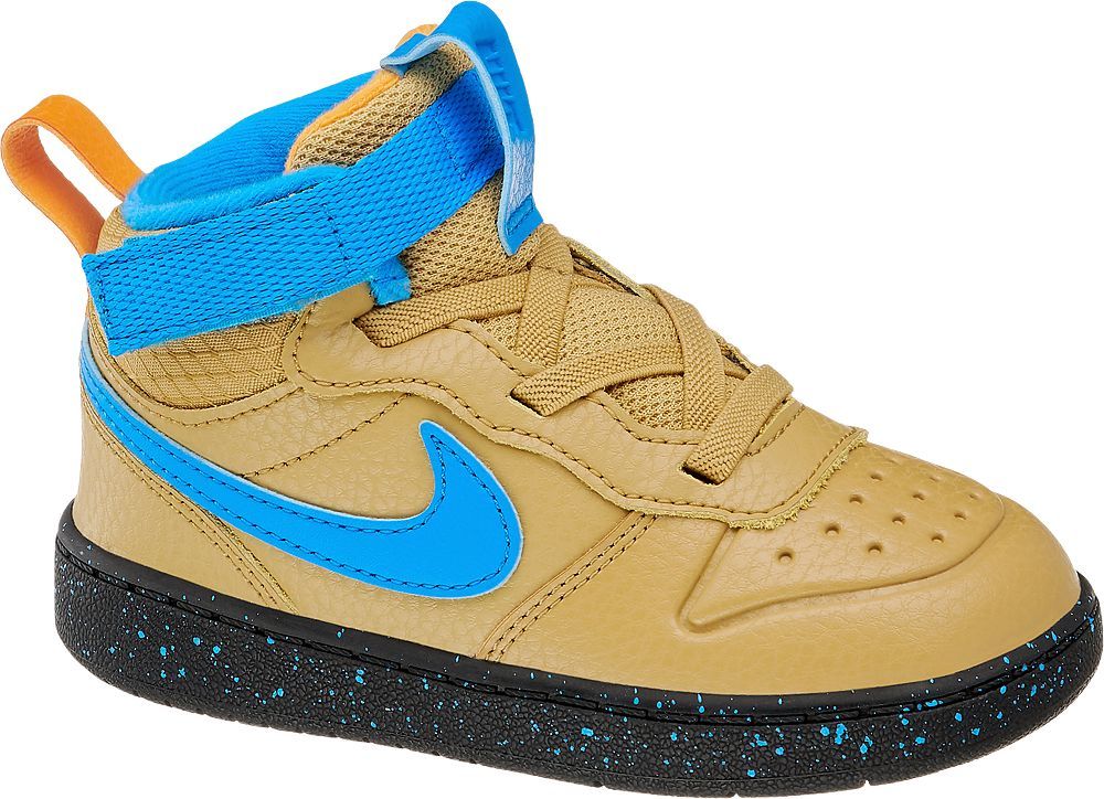Deichmann - NIKE Světle hnědé dětské kotníkové tenisky na suchý zip Nike Court Borough Mid 2 27 světle hnědá - obrázek 1