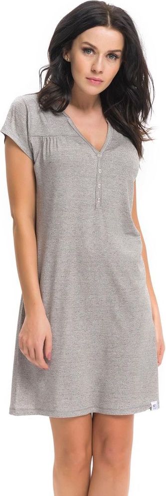 Dn-nightwear Kojící/těhotenská noční košile Dn-nightwear TCB.9117 dark grey S - obrázek 1