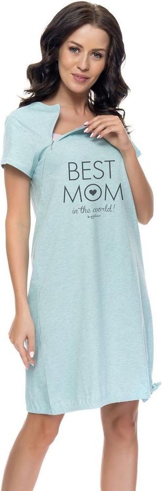 Dn-nightwear Noční košile Dn-nightwear TCB.9081 mint grey S - obrázek 1