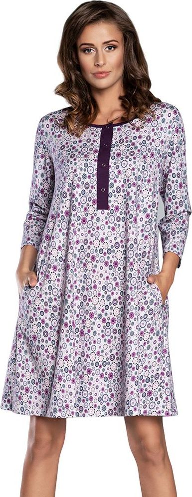 ITALIAN FASHION Dámská noční košile Italian Fashion Arati r.3/4 bílo-fialová XL - obrázek 1