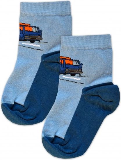 Baby Nellys Bavlněné ponožky Náklaďák - modré, vel. 17-18cm - obrázek 2