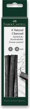 Faber-Castell Přírodní uhel Pitt Monochrome 9-15 mm, 4 kusy 129498 - obrázek 1