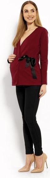 Be MaaMaa Zavinovací těhotenská, kojící halenka, L/XL - bordo - obrázek 3