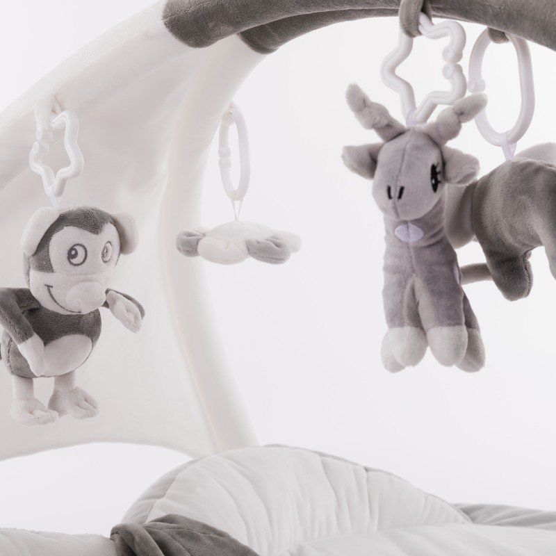 Hrací deka s hrazdičkou B-Play Gym Apple Grey - obrázek 4