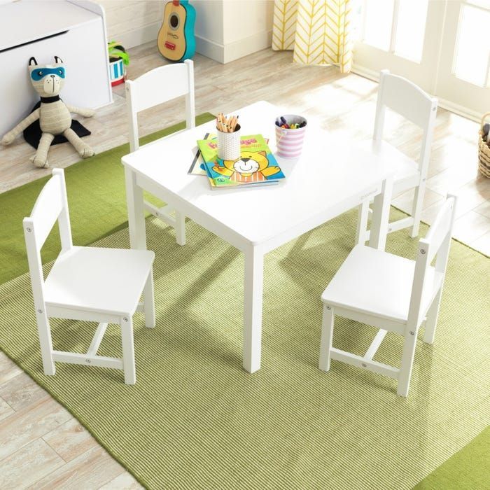 KidKraft Set stolu a 4 židlí Farmhouse bílé - obrázek 1