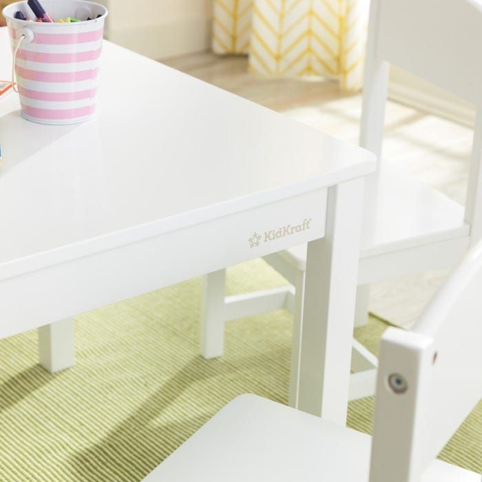 KidKraft Set stolu a 4 židlí Farmhouse bílé - obrázek 6