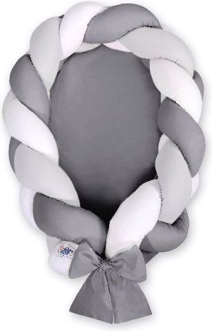 My Sweet Baby Kokon pro miminko pletený 2v1 MAGIC LOOP bílá+šedá+antracit/antracit - obrázek 1