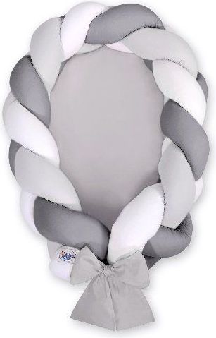 My Sweet Baby Kokon pro miminko pletený 2v1 MAGIC LOOP bílá+šedá+antracit/šedá - obrázek 1