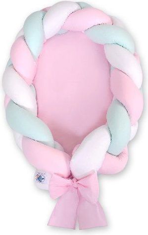 My Sweet Baby Kokon pro miminko pletený 2v1 MAGIC LOOP bílá+růžová+máta/růžová - obrázek 1