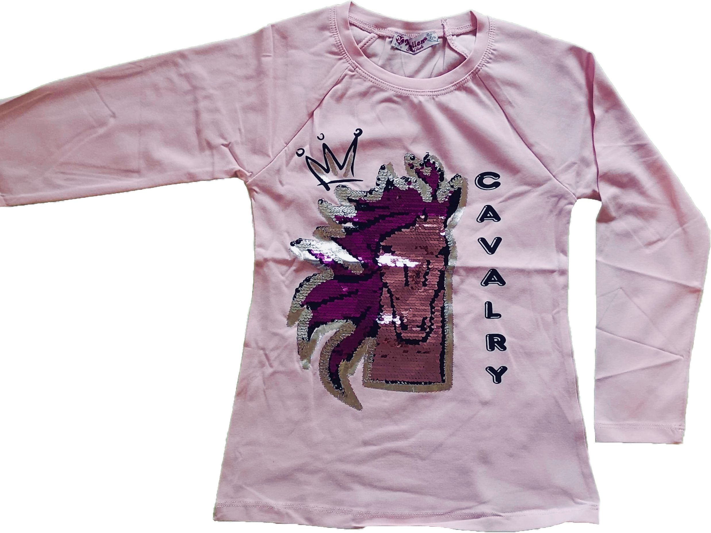 Flitrové triko s koněm růžové 164 - 14 let - obrázek 1