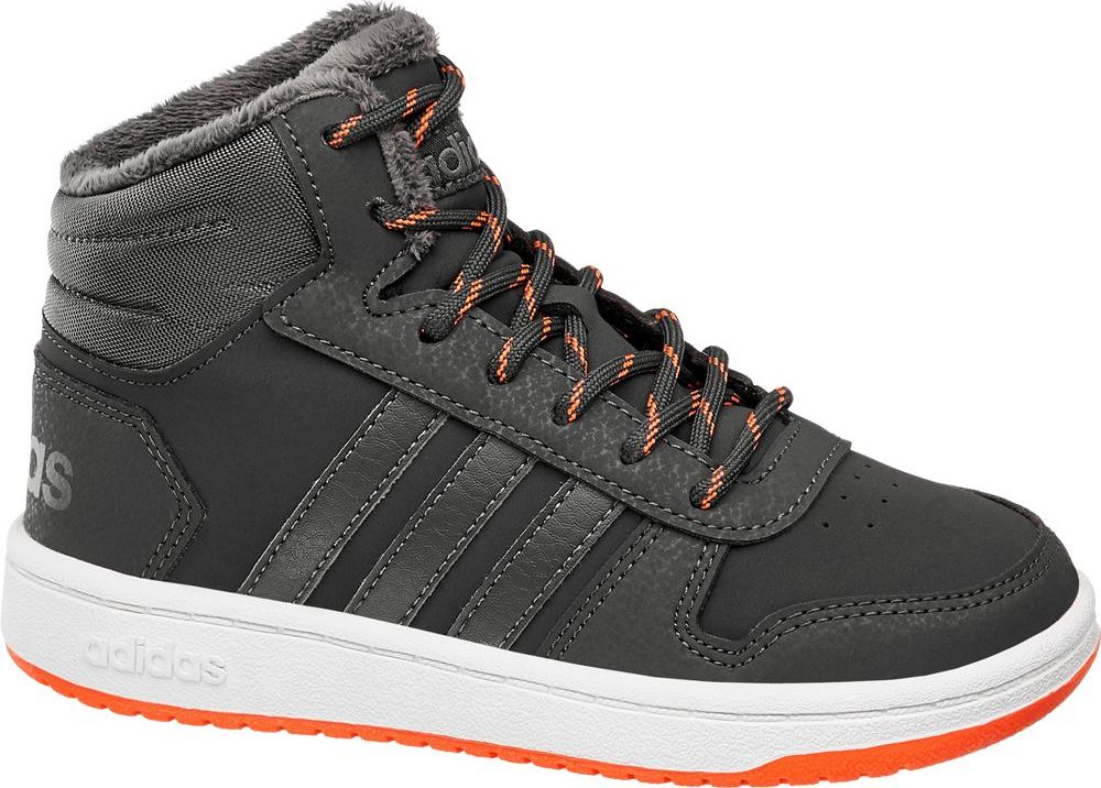 Deichmann - adidas Šedé kotníkové tenisky Adidas Hoops Mid 2.0 33 šedá - obrázek 1