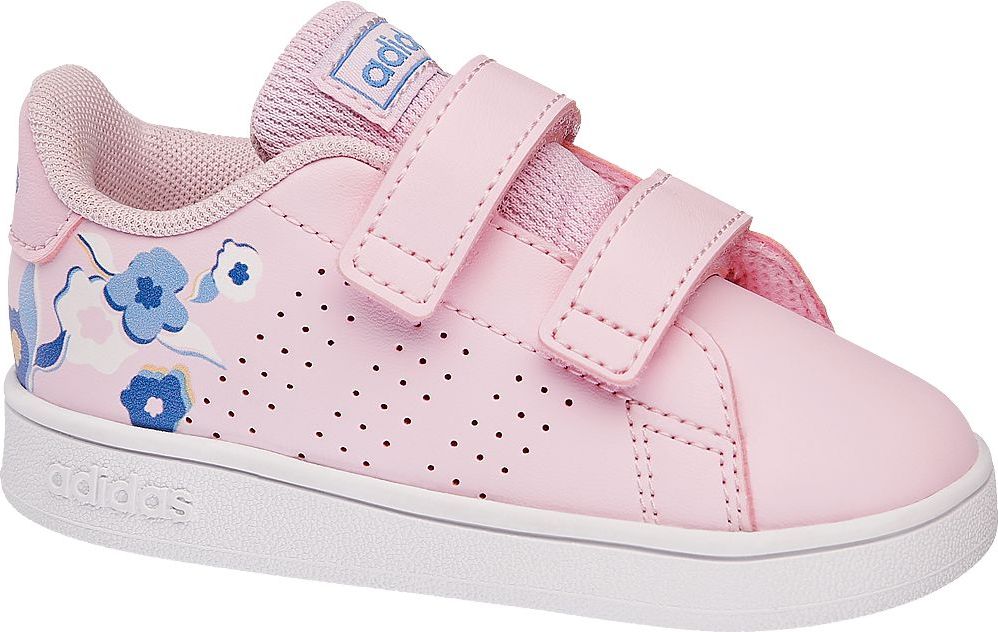 Deichmann - adidas Růžové dětské tenisky na suchý zip Adidas Advantage 24 růžová - obrázek 1