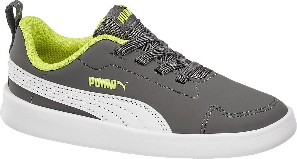 Deichmann - Puma Šedé dětské slip-on tenisky Puma Courtflex 22 šedá - obrázek 1