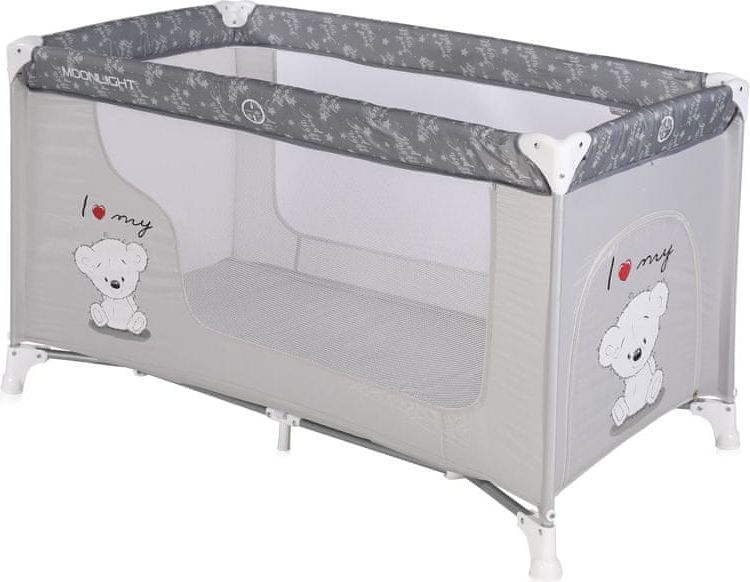 Lorelli Cestovní postýlka MOONLIGHT1 LAYER GREY MY TEDDY - obrázek 1