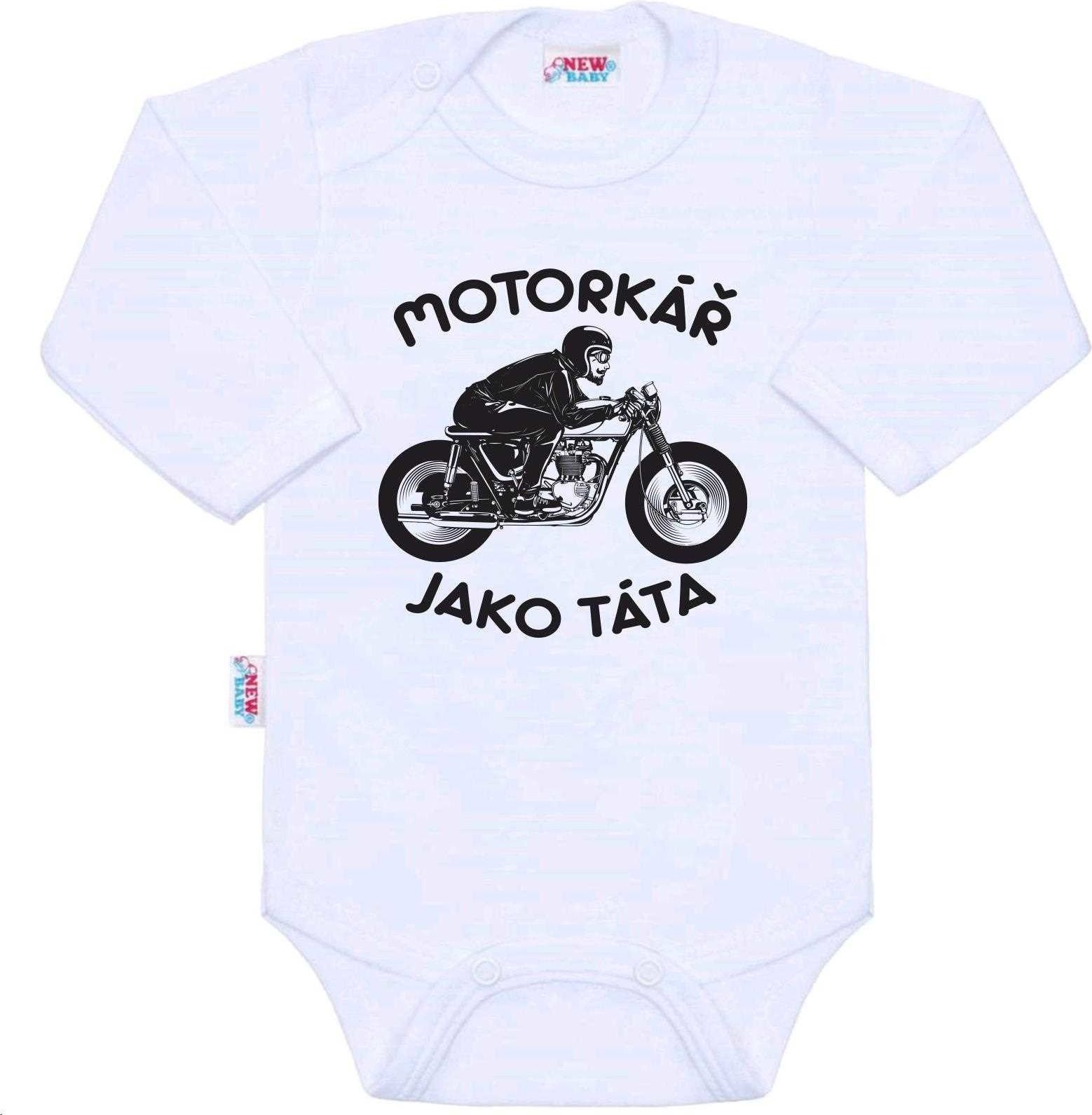 Body s potiskem New Baby Motorkář jako táta - Body s potiskem New Baby Motorkář jako táta - obrázek 1