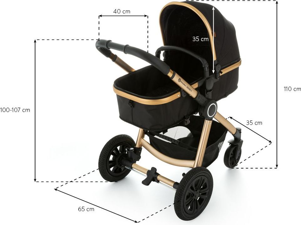 Kočárek kombinovaný 3v1 Grand II Golden Ebony Petite&Mars 2020 - obrázek 12