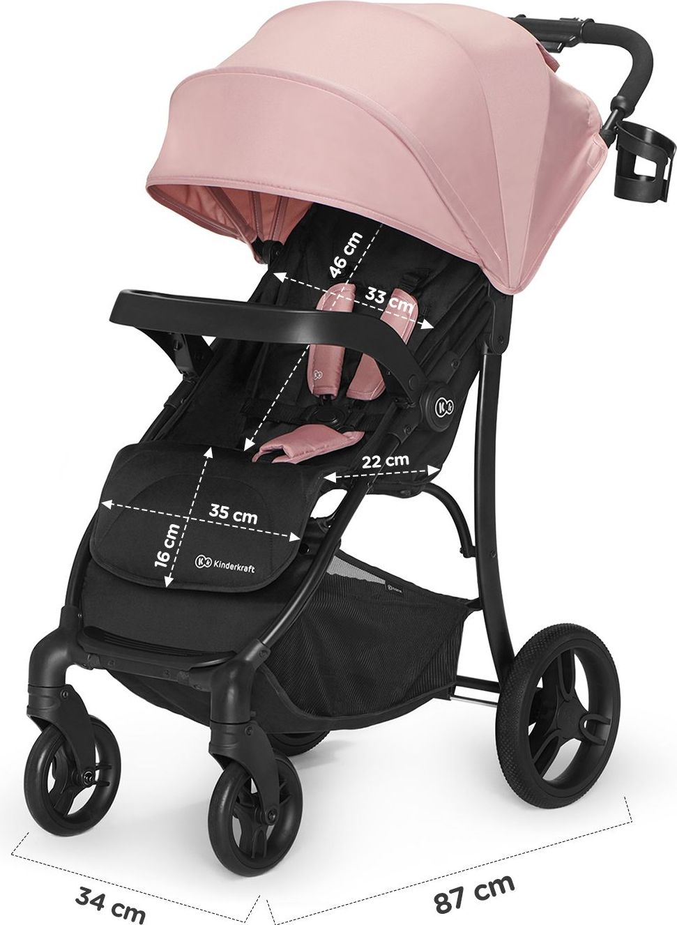 Kočárek sportovní Cruiser pink Kinderkraft 2020 - obrázek 12