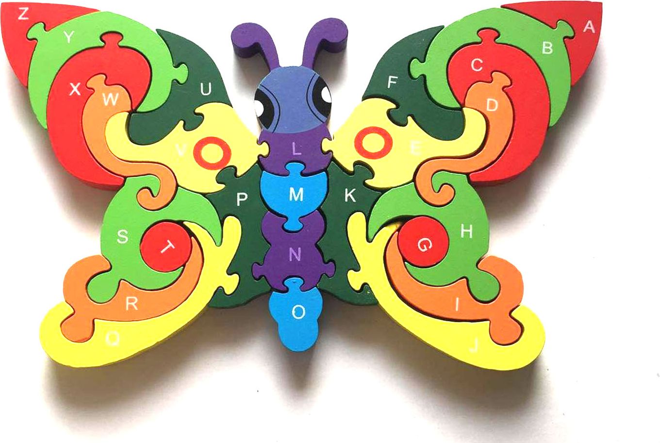 Dětské dřevěné vzdělávací puzzle motýl II - obrázek 1